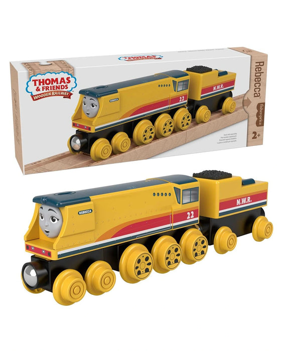 Fisher Price Thomas and Friends Wooden Railway Rebecca Engine And Coal Car