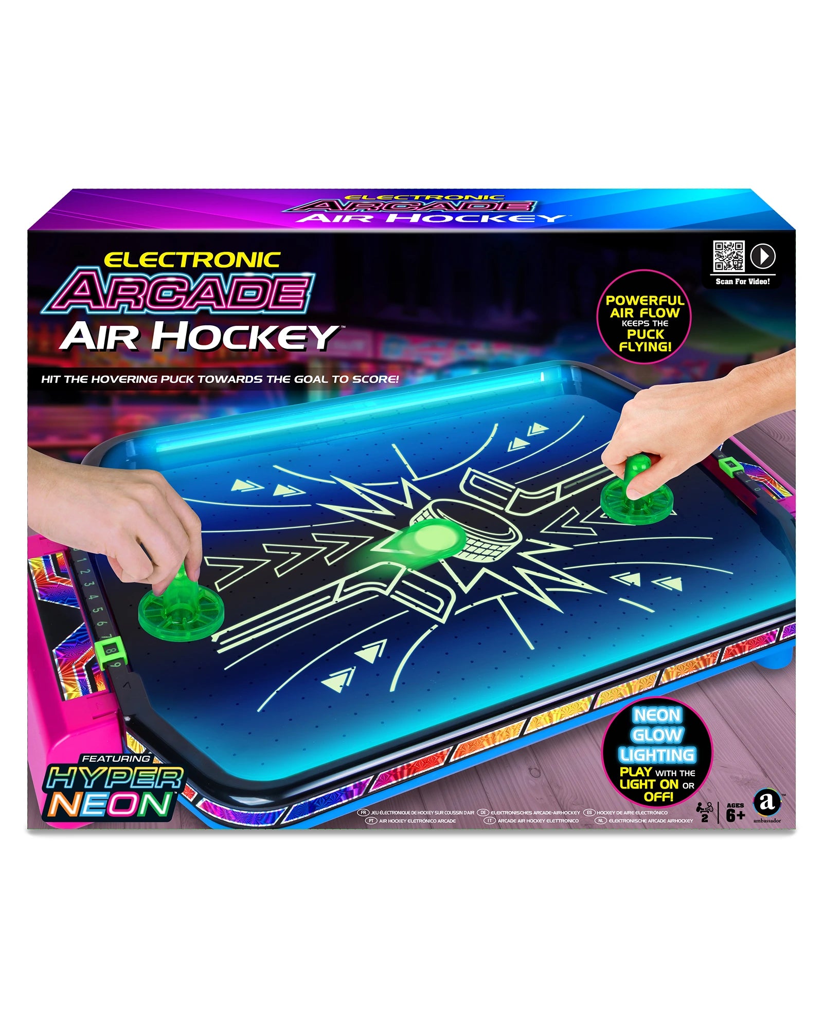 Ambassador Electronic Arcade Air Hockey (Hyper Neon Series)