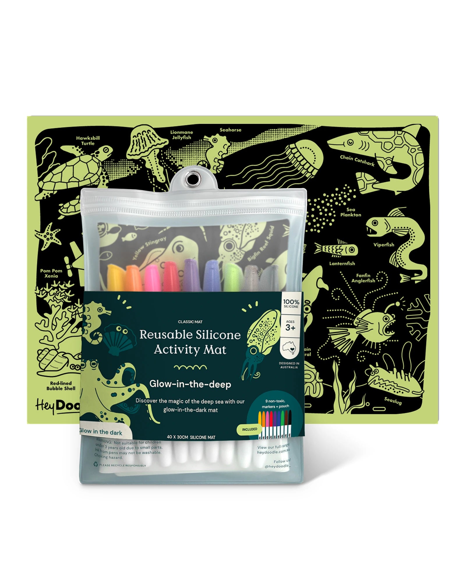 HeyDoodle Glow-in-the-deep Classic Colouring & Doodle Mat