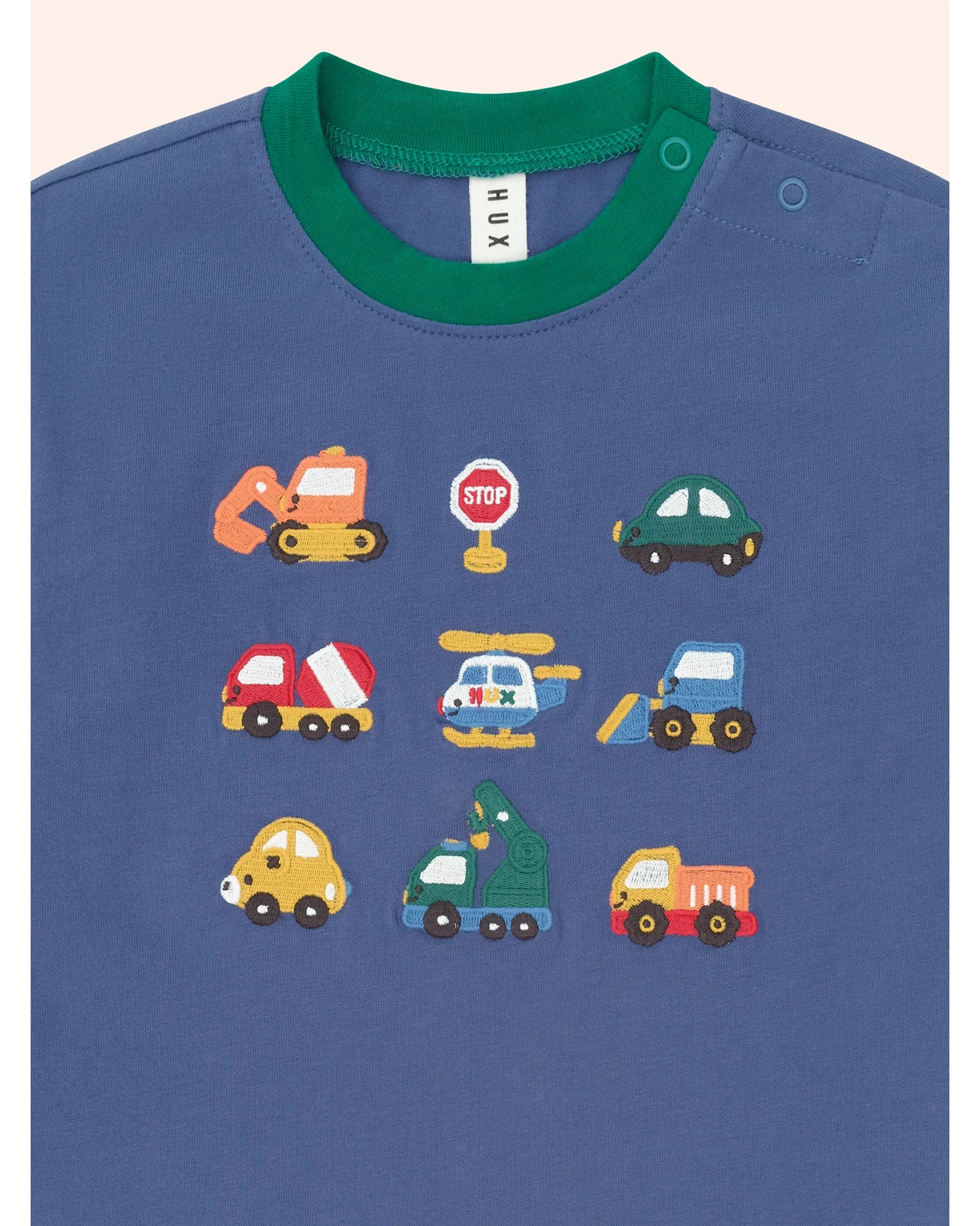 Colour Block Construction Top - Vintage Blue 1Yr