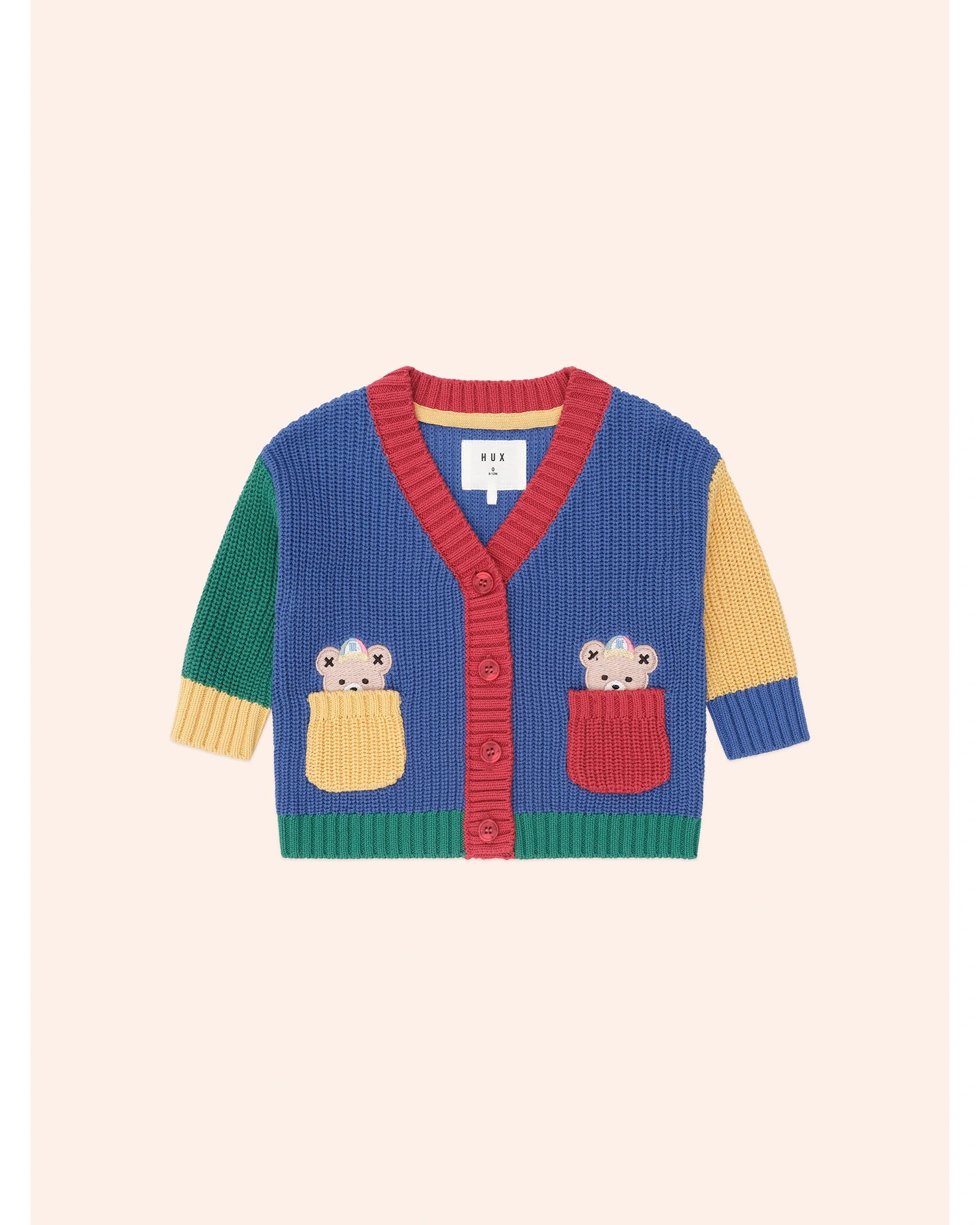 Colour Block Varsity Hux Cardi -Blue Multi