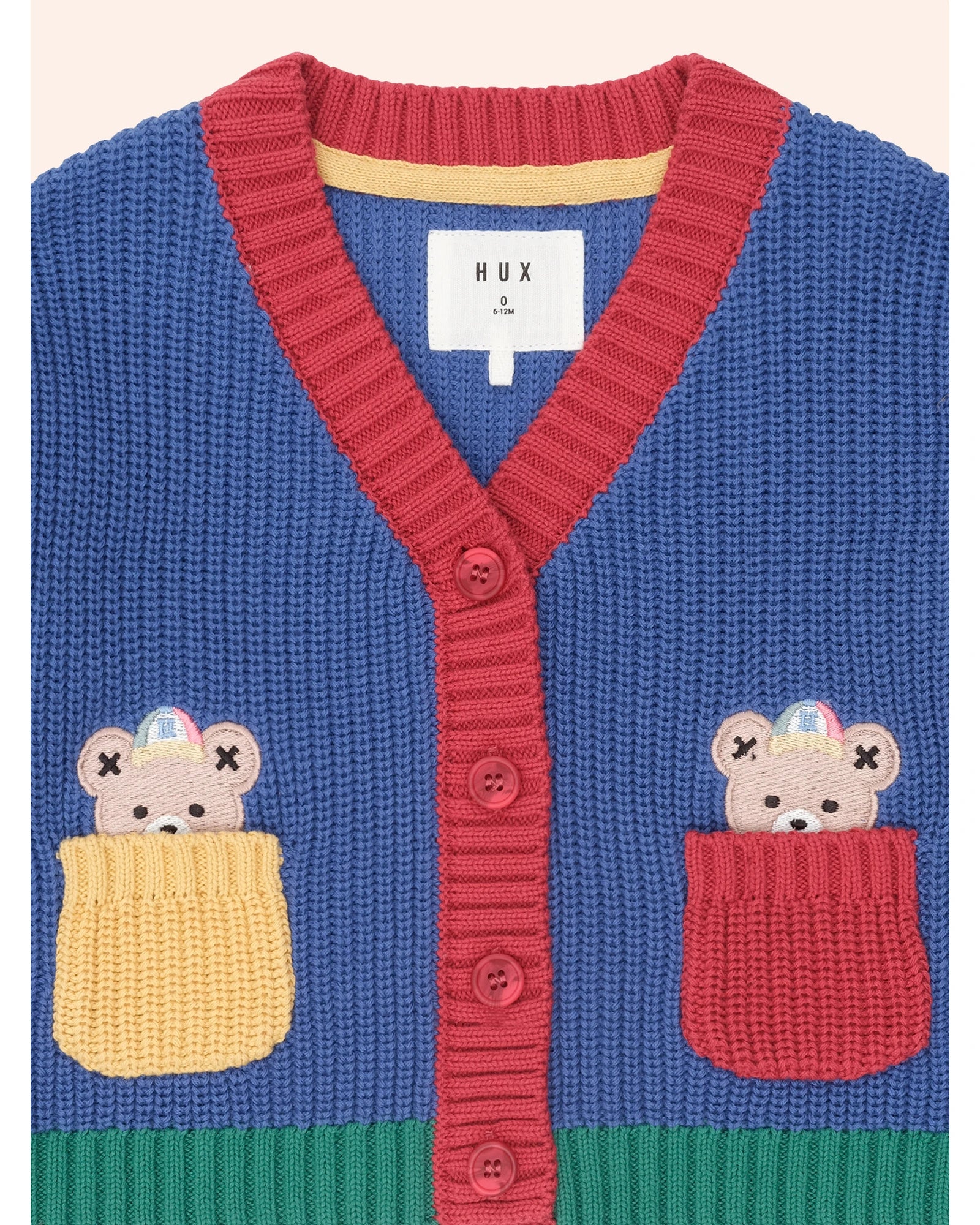 Colour Block Varsity Hux Cardi -Blue Multi