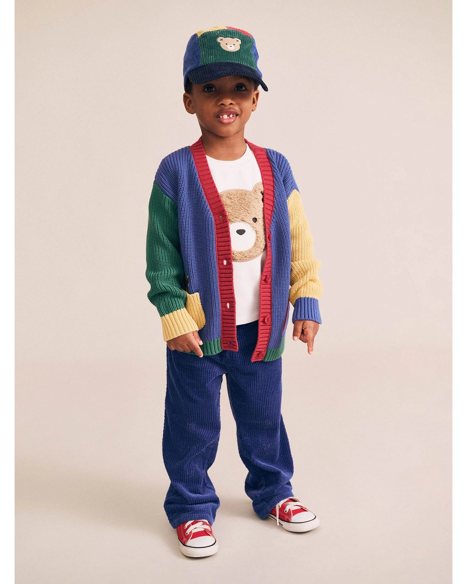 Colour Block Varsity Hux Cardi -Blue Multi