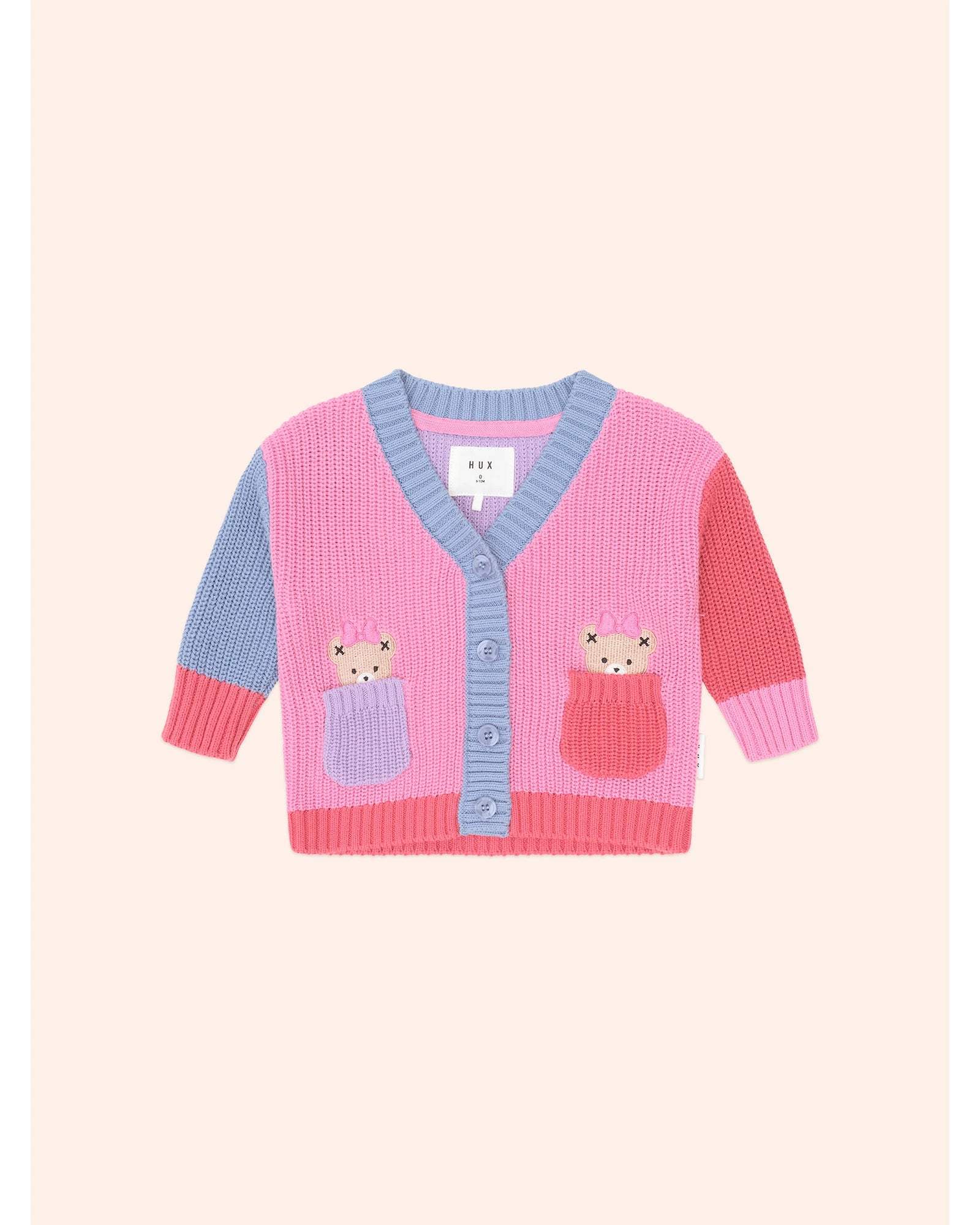 Colour Block Huxette Cardi - Strawberry Multi