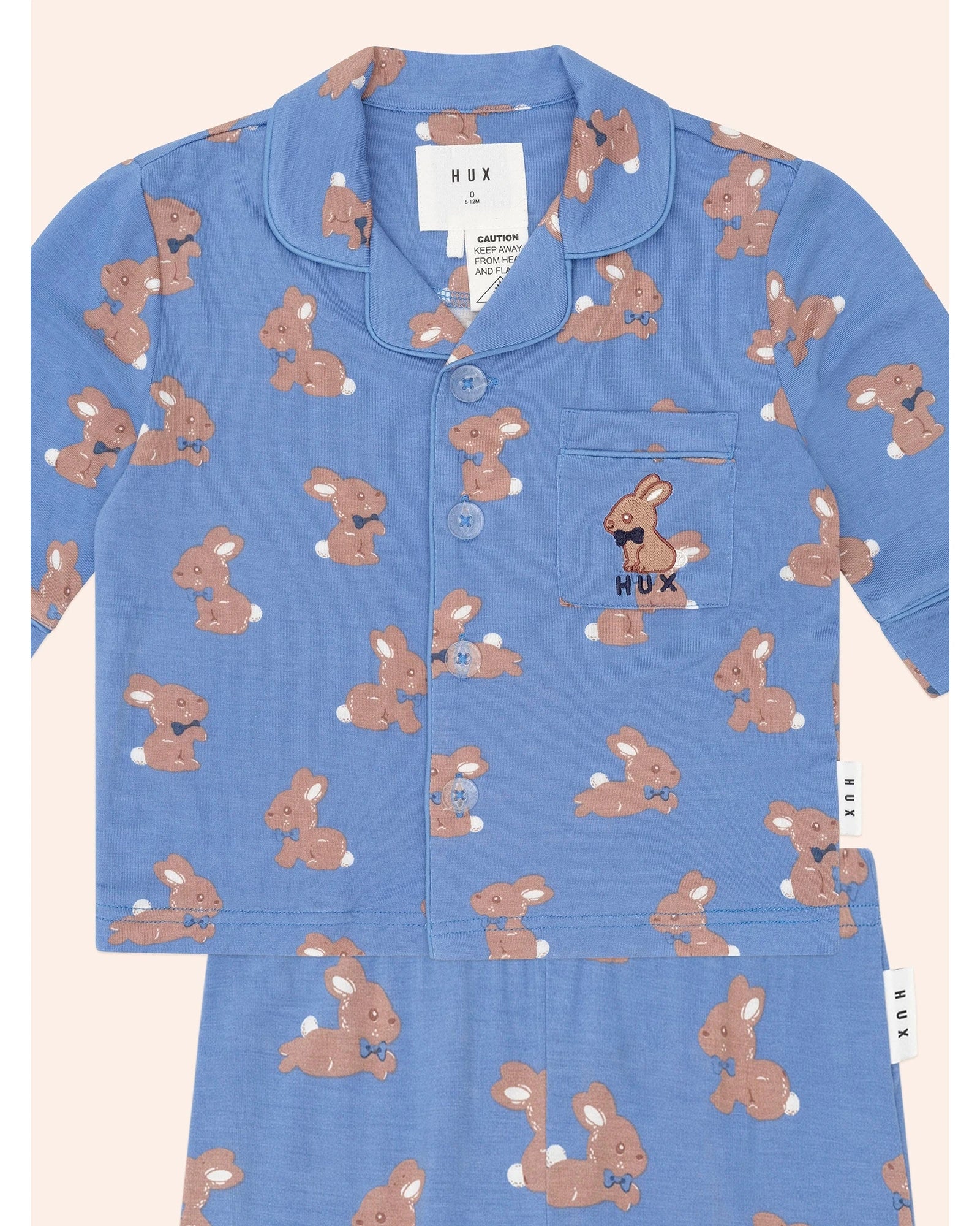 Vintage Blue Bunny Pj Set - Vintage Blue