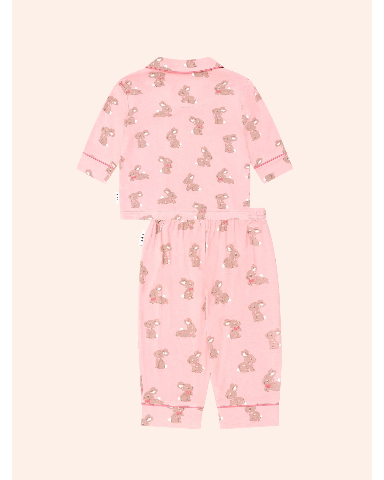 Dusty Pink Bunny Pj Set - Strawberry