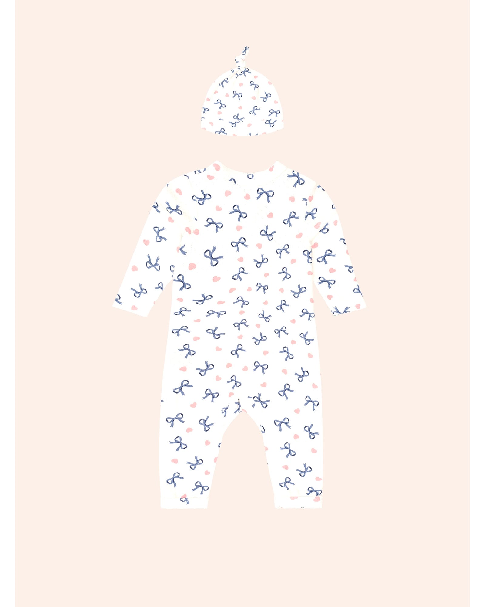 My First Hux Hearts And Bows Newborn Romper