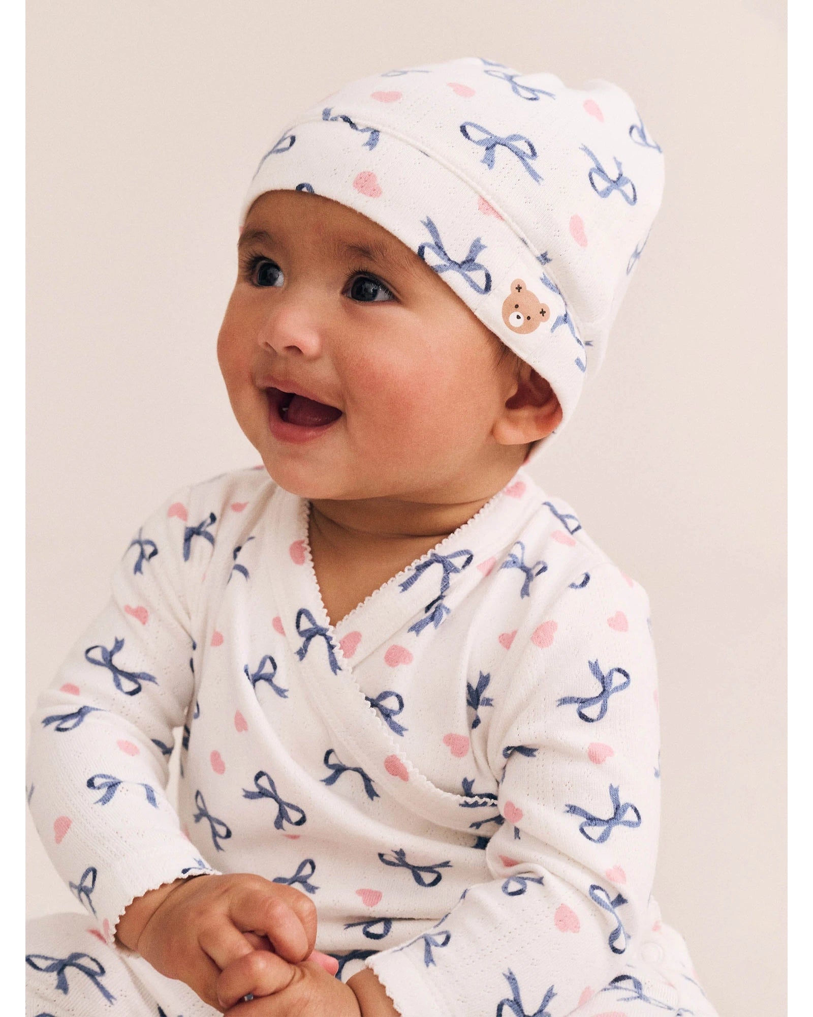 My First Hux Hearts And Bows Newborn Romper