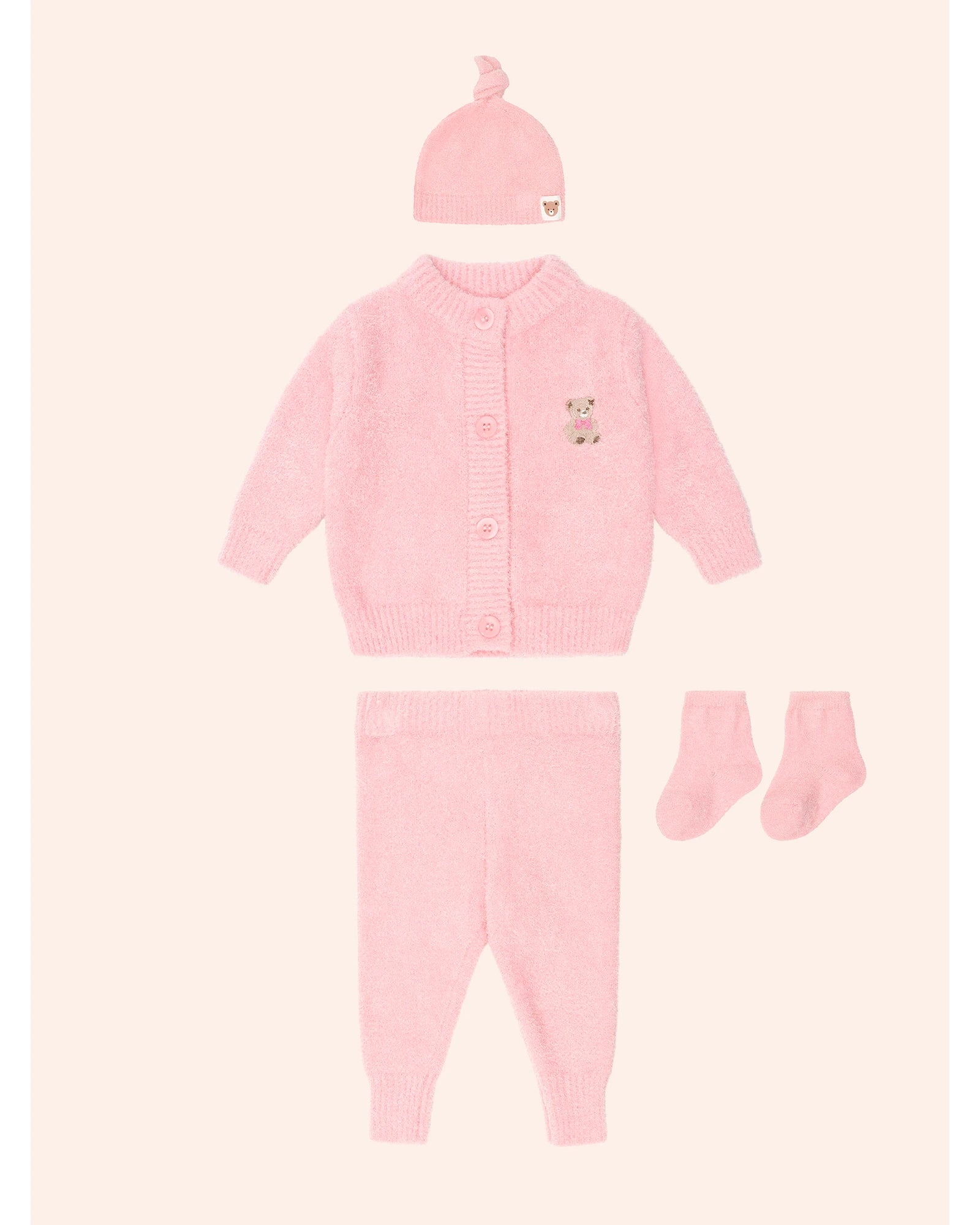 My First Hux Apricot 4Pc Boucle Newborn Set