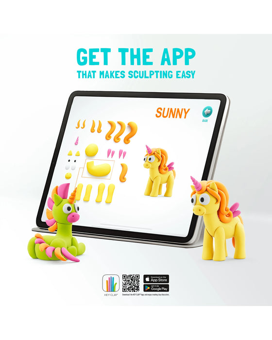 Hey Clay Rainbow Unicorns Set