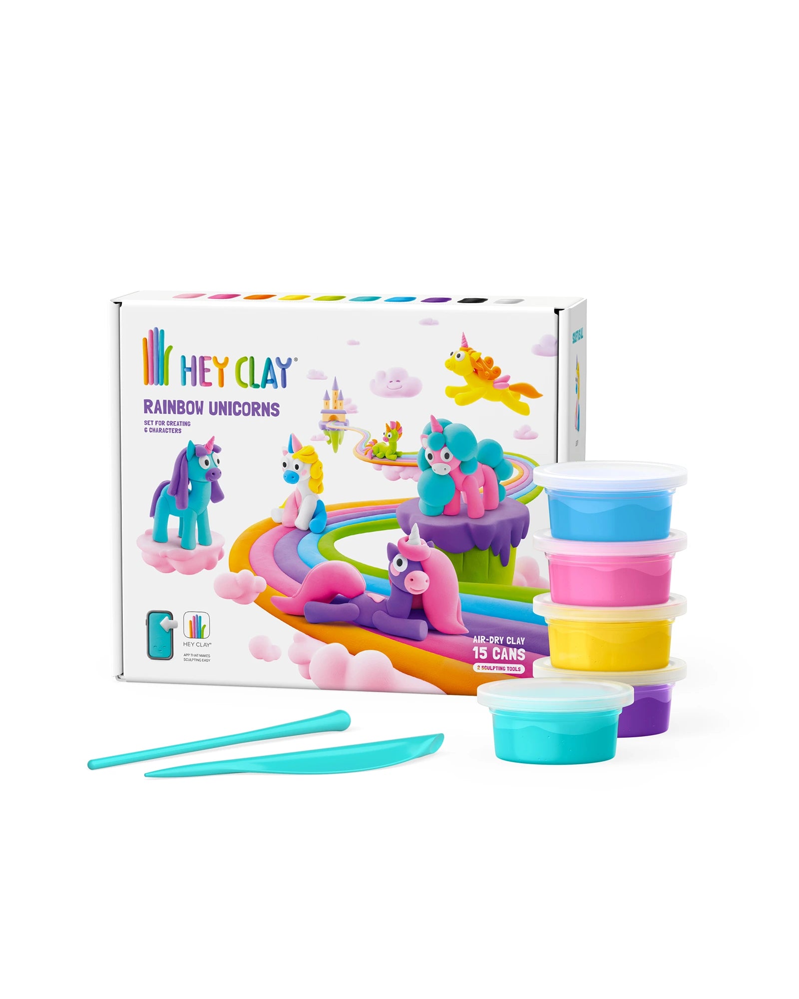 Hey Clay Rainbow Unicorns Set