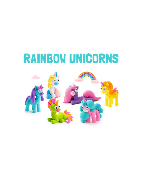 Hey Clay Rainbow Unicorns Set