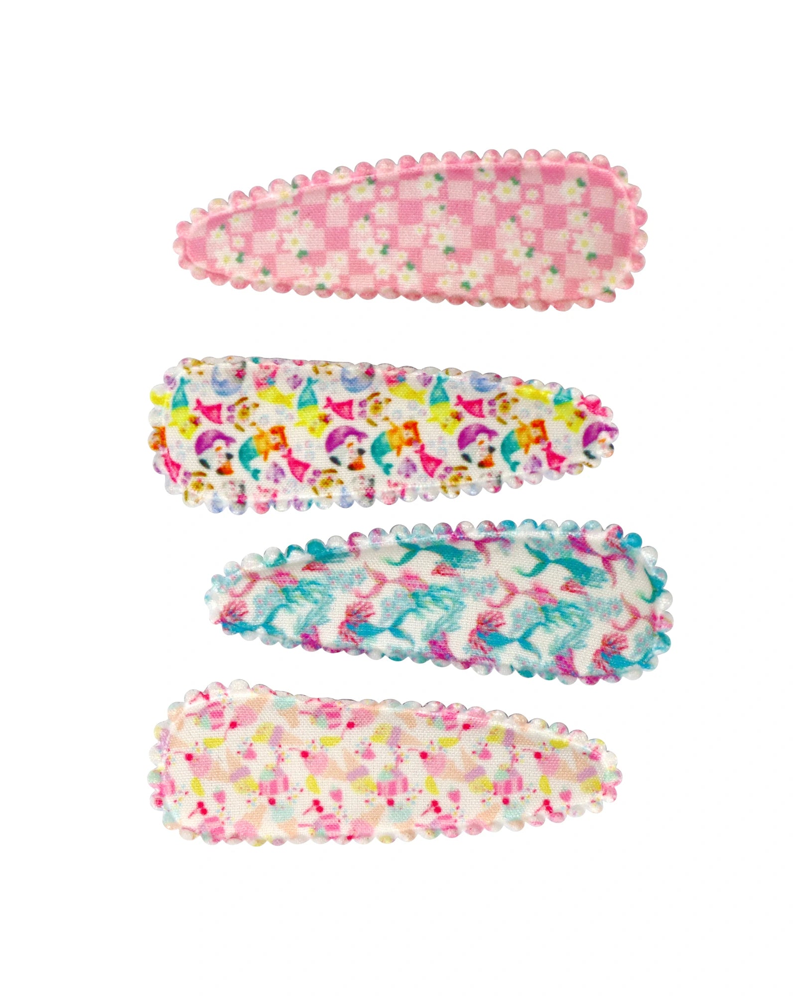 Pattern Fabric 4-pack Hair Clips