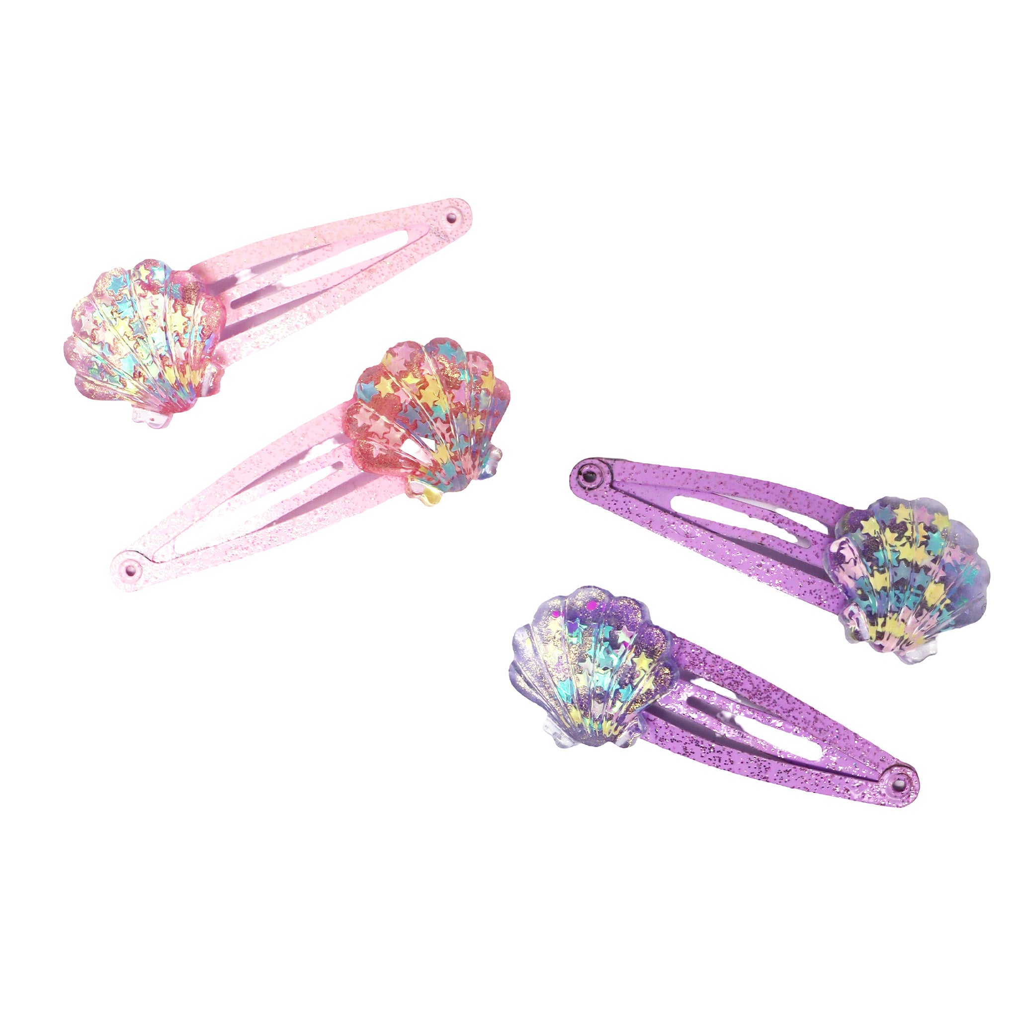 Mermaid Glitter Shell Hair Clips - Assorted
