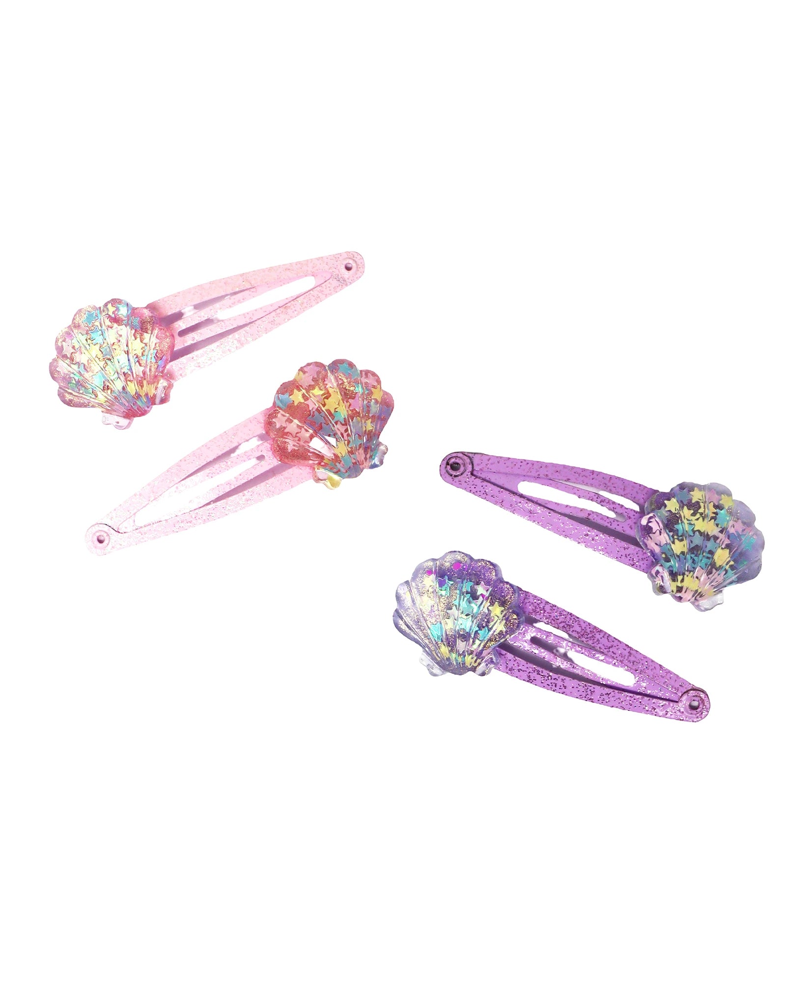 Mermaid Glitter Shell Hair Clips - Assorted
