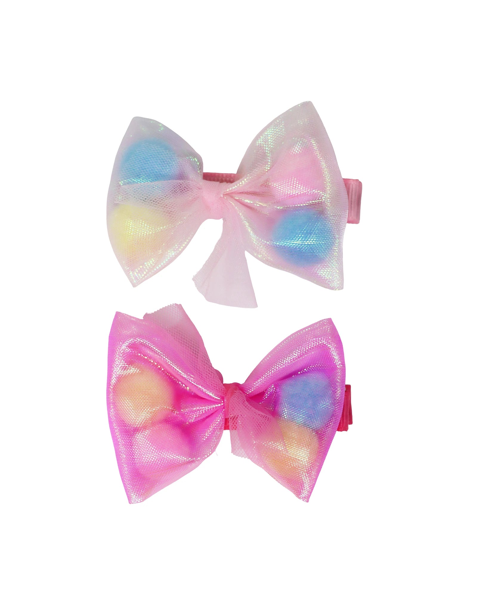 Pom Pom Bow Hair Clip