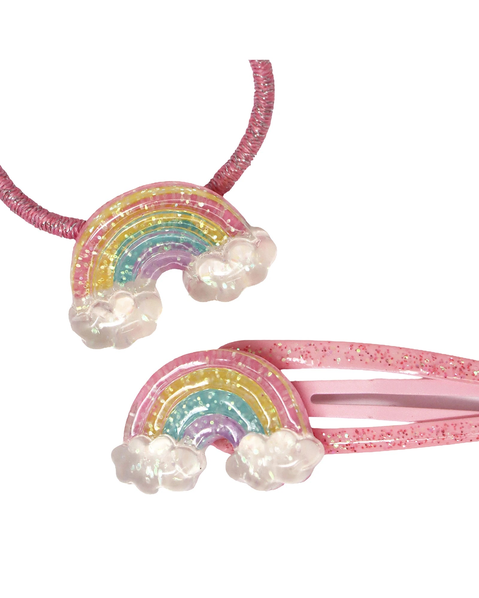Glitter Rainbow Hair Accessories Set