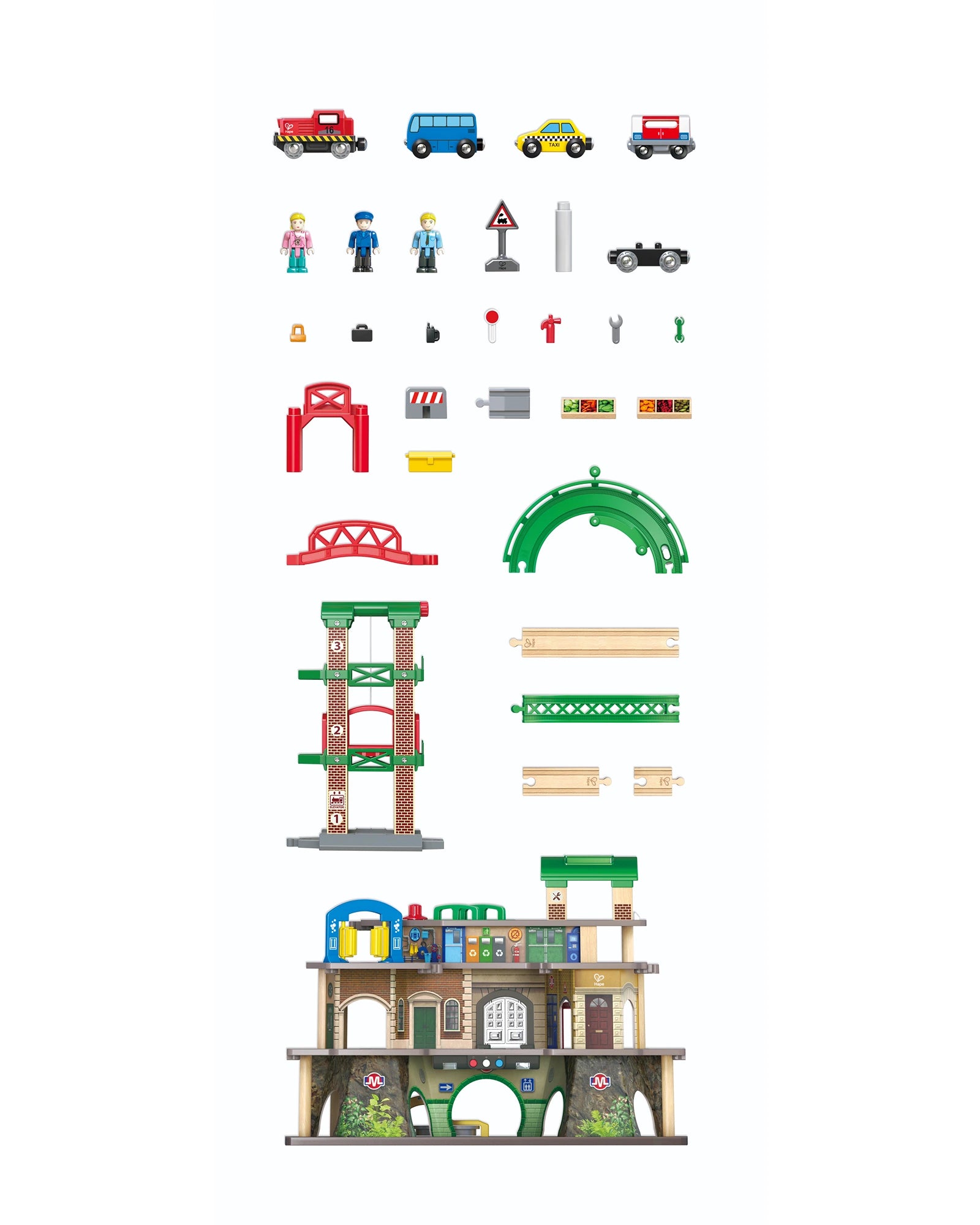 Hape Multi-Level Railway City Set