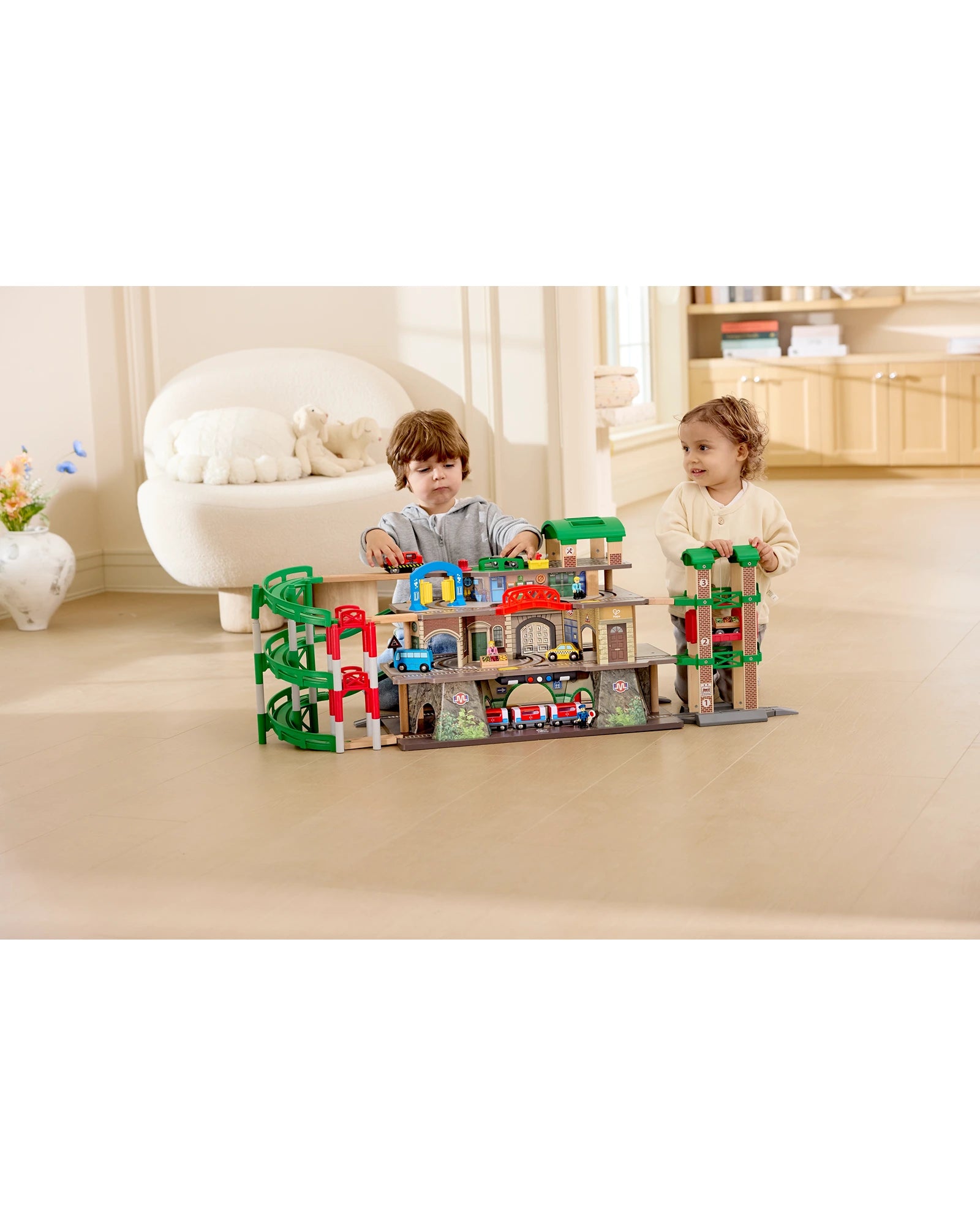 Hape Multi-Level Railway City Set