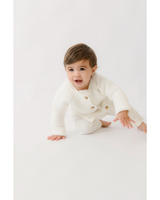 Homegrown Organic Newborn Cardigan White