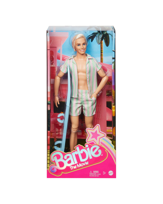 Ken Doll Wearing Pastel Striped Beach Matching Set – Barbie The Movie