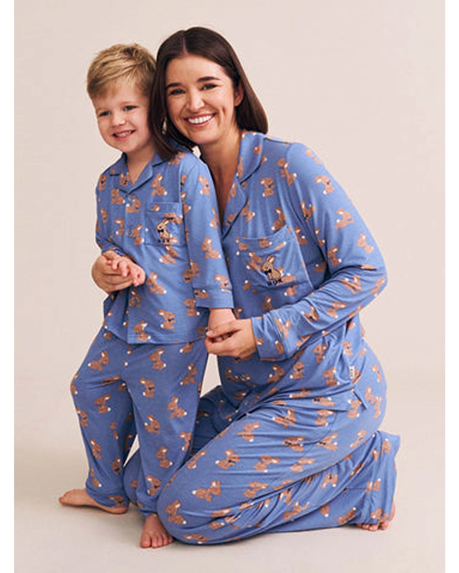Vintage Blue Bunny Pj Set - Vintage Blue