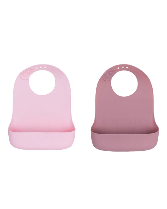 Catchie Bibs 2PK Dusty Rose and Powder Pink