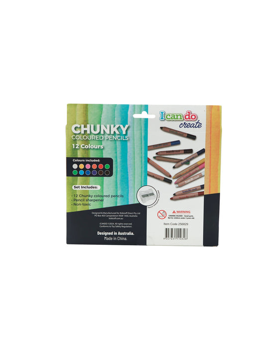 Icando Chunky Coloured Pencils 12pcs