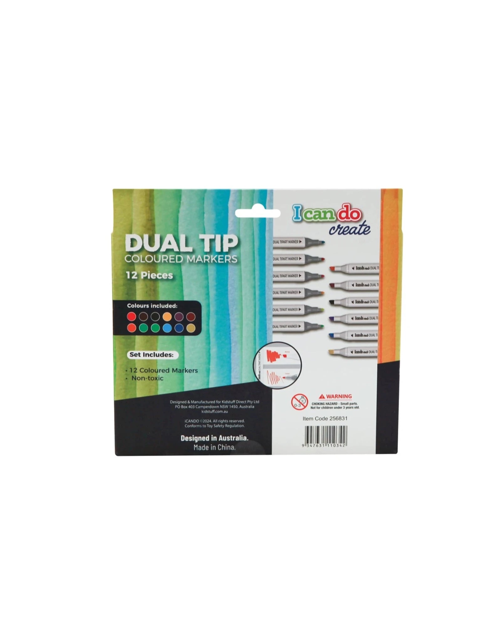 Dual Tip Coloured Markers 12pcs