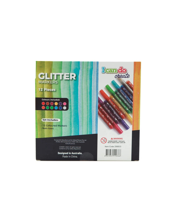 Icando Glitter Markers 12pcs