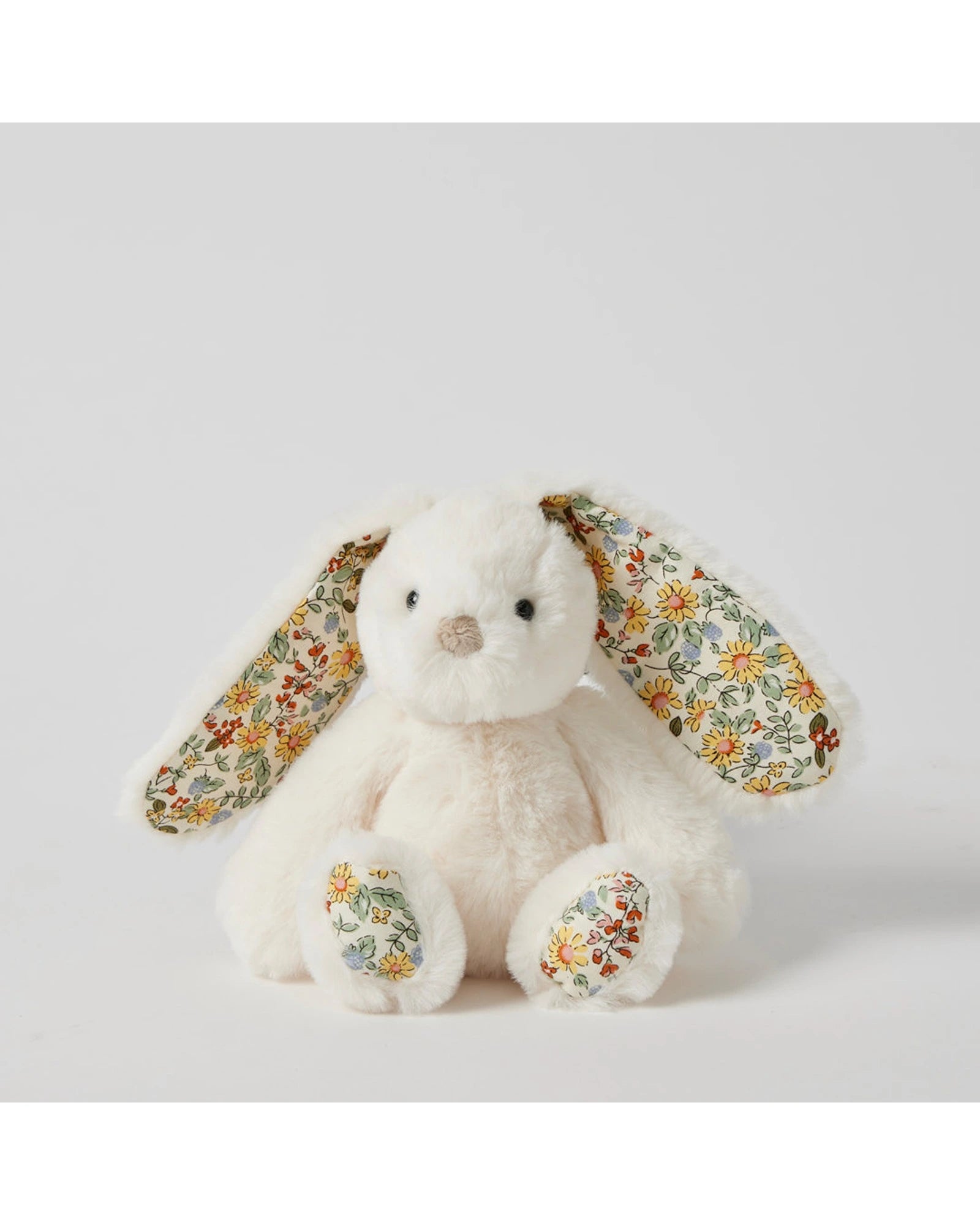 Jiggle and Giggle Floral White Bunny Rattle Small