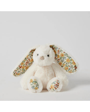 Jiggle and Giggle Floral White Bunny Rattle Small