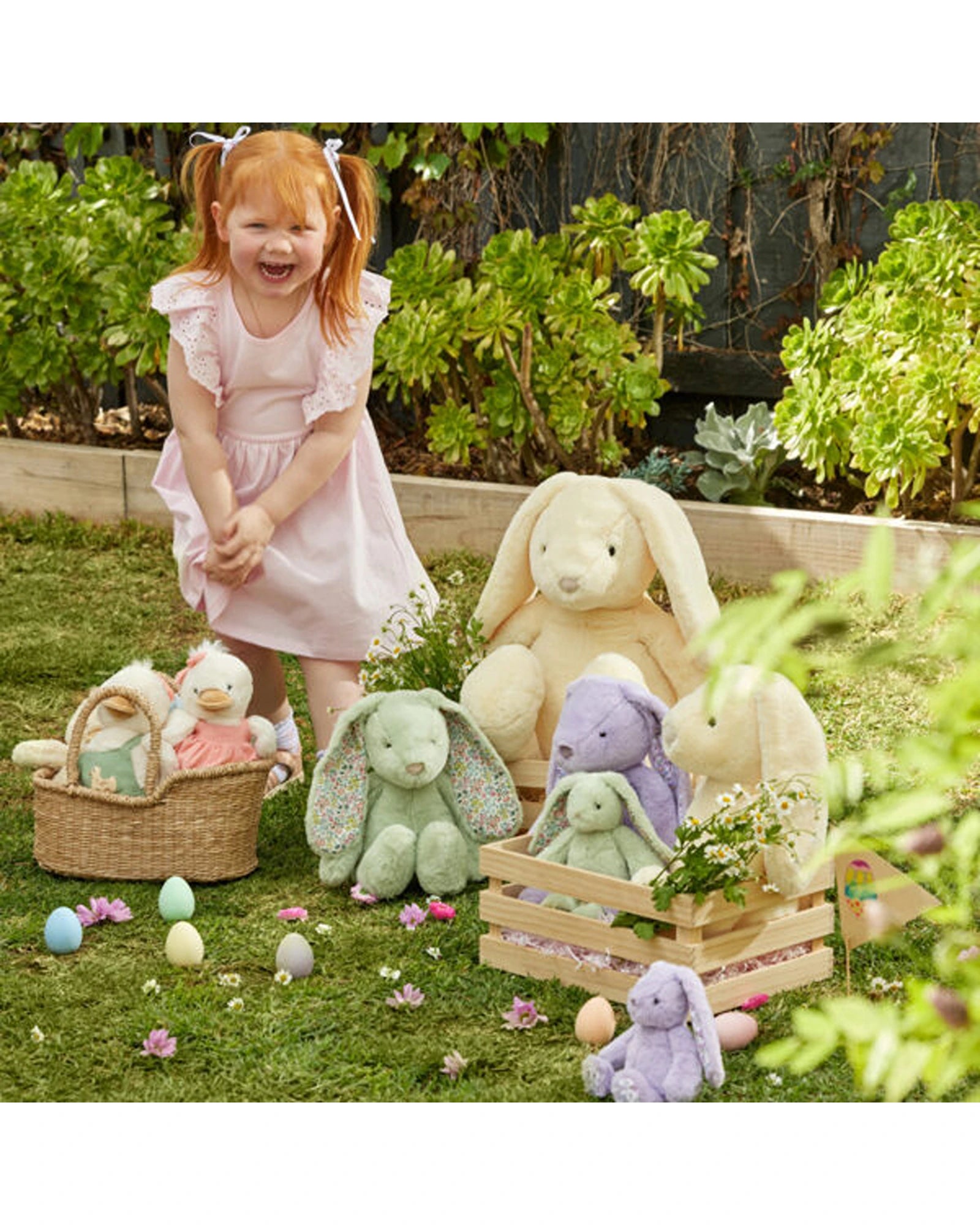 Floral Lilac Bunny Rattle