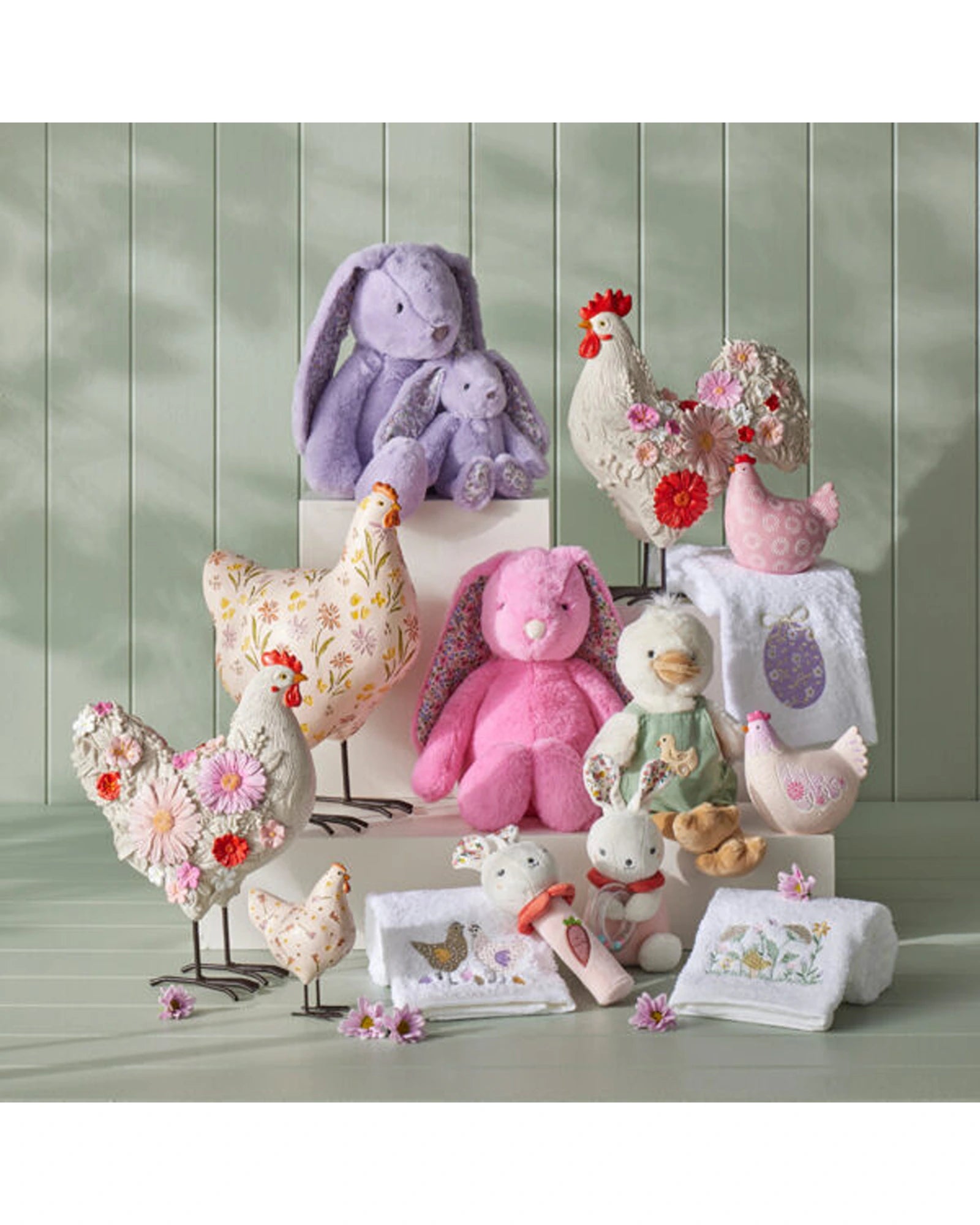 Floral Lilac Bunny Rattle