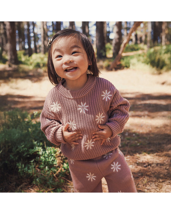 Kynd Baby Embroided Knit Jumper - Woodrose