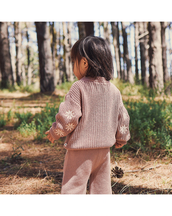 Kynd Baby Embroided Knit Jumper - Woodrose