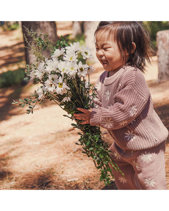 Kynd Baby Embroided Knit Jumper - Woodrose