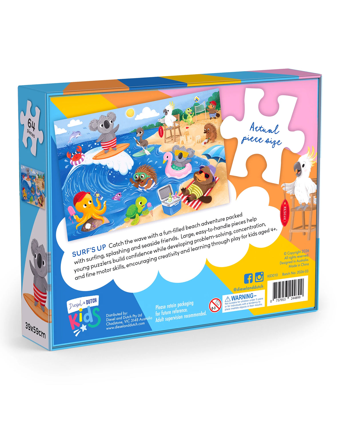 64PC Jigsaw Puzzle: Surf's Up