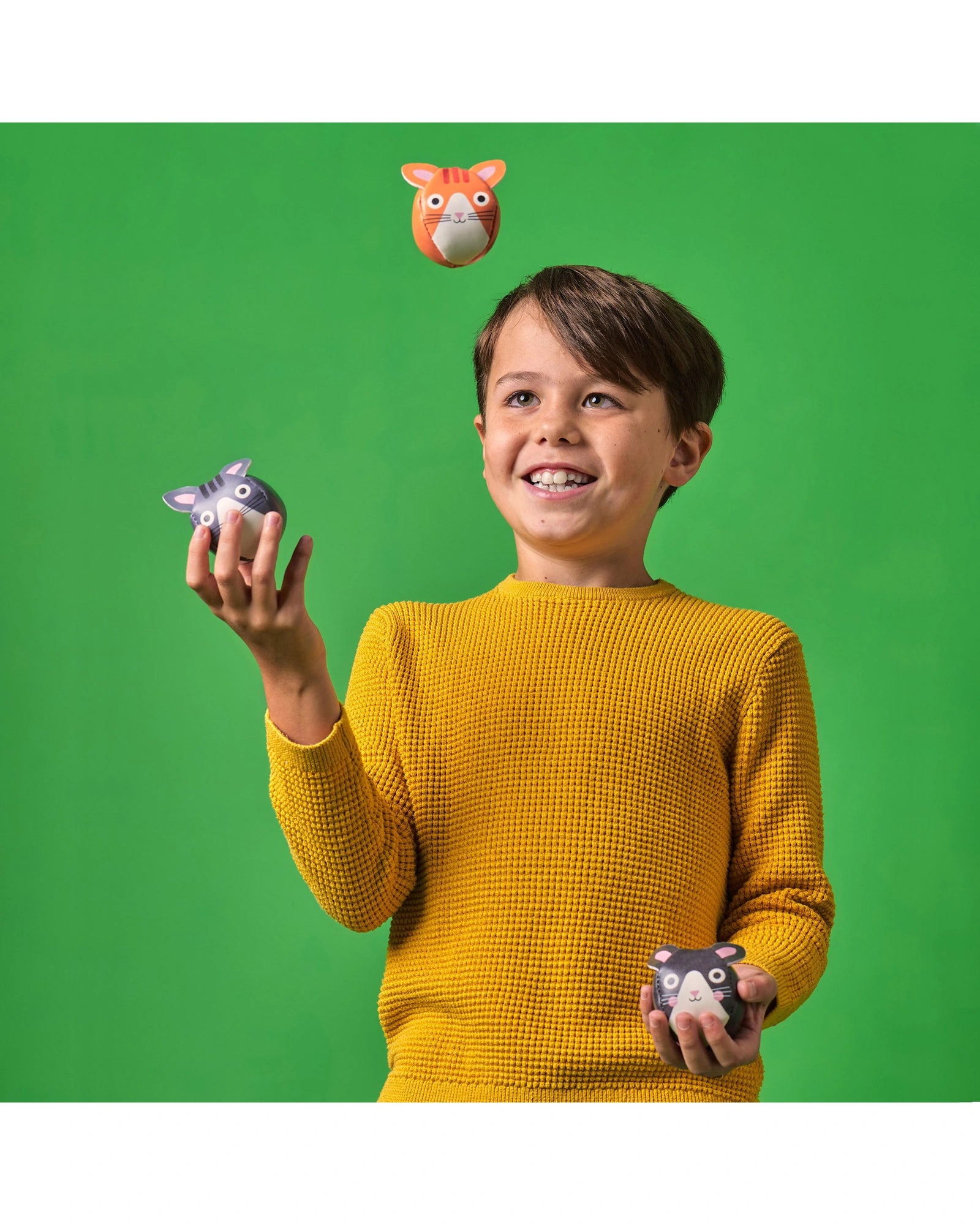 Three Cats Juggling Balls
