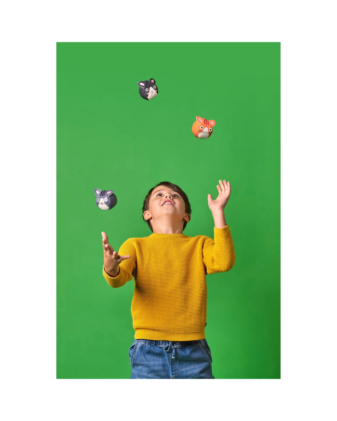 Three Cats Juggling Balls