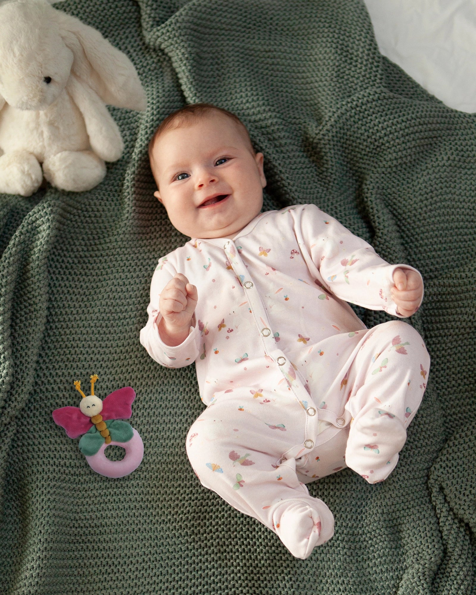 Little Stuff Butterfly Garden Romper & Rattle