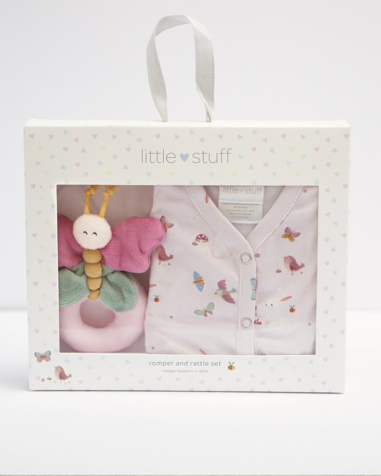 Little Stuff Butterfly Garden Romper & Rattle