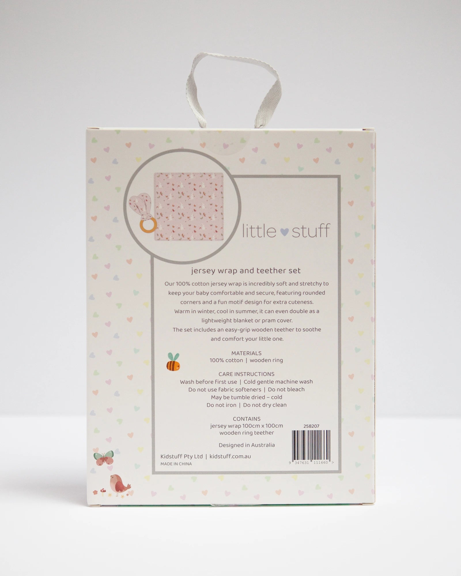 Butterfly Garden Jersey Wrap With Teether Gift Set