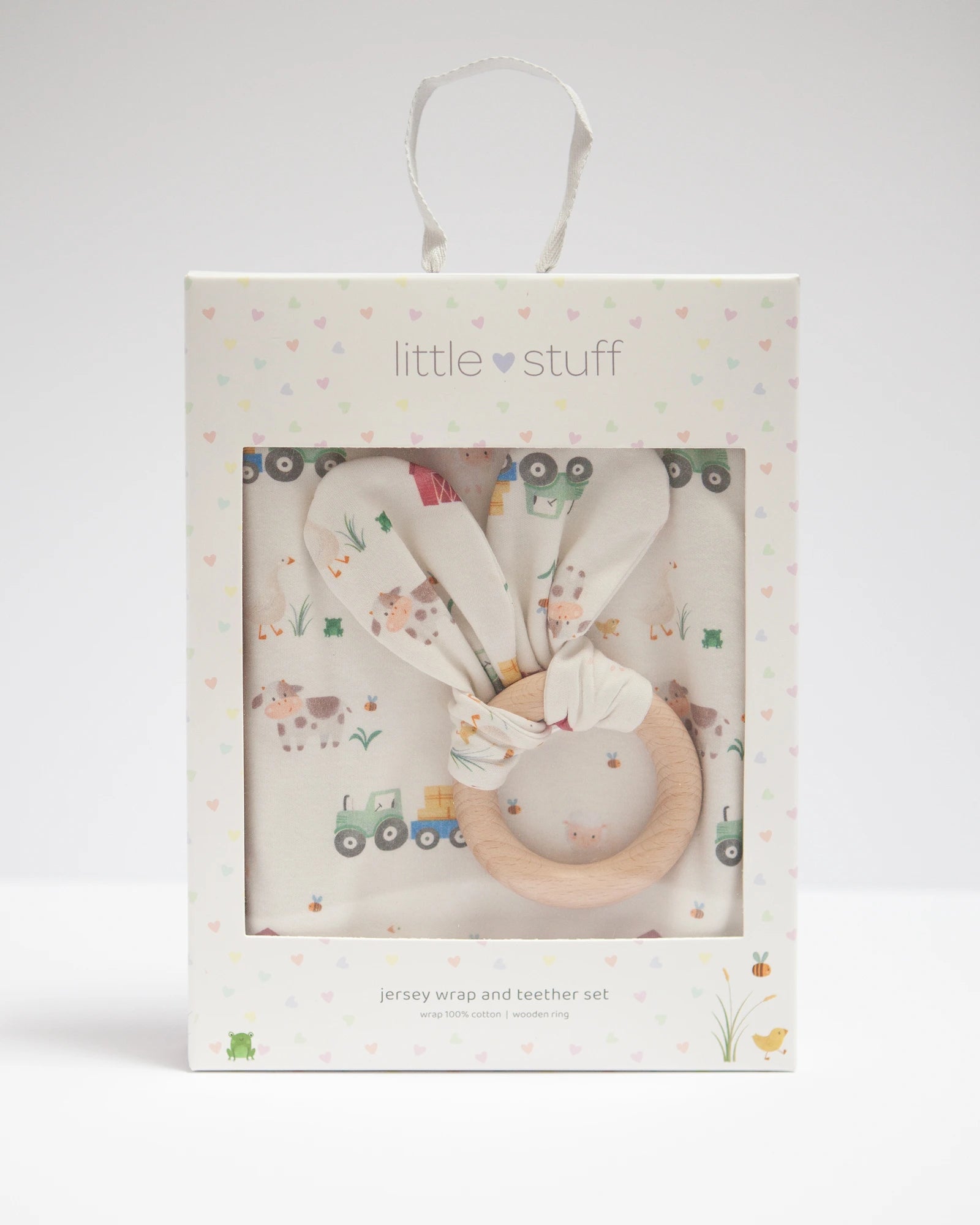 Farm Friends Jersey Wrap With Teether Gift Set