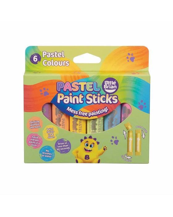 Little Brian Paint Sticks Pastel 6 Pack