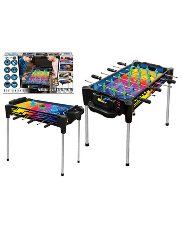 Ambassador 2 -in-1 Foosball & Air Hockey Neon Arcade Table