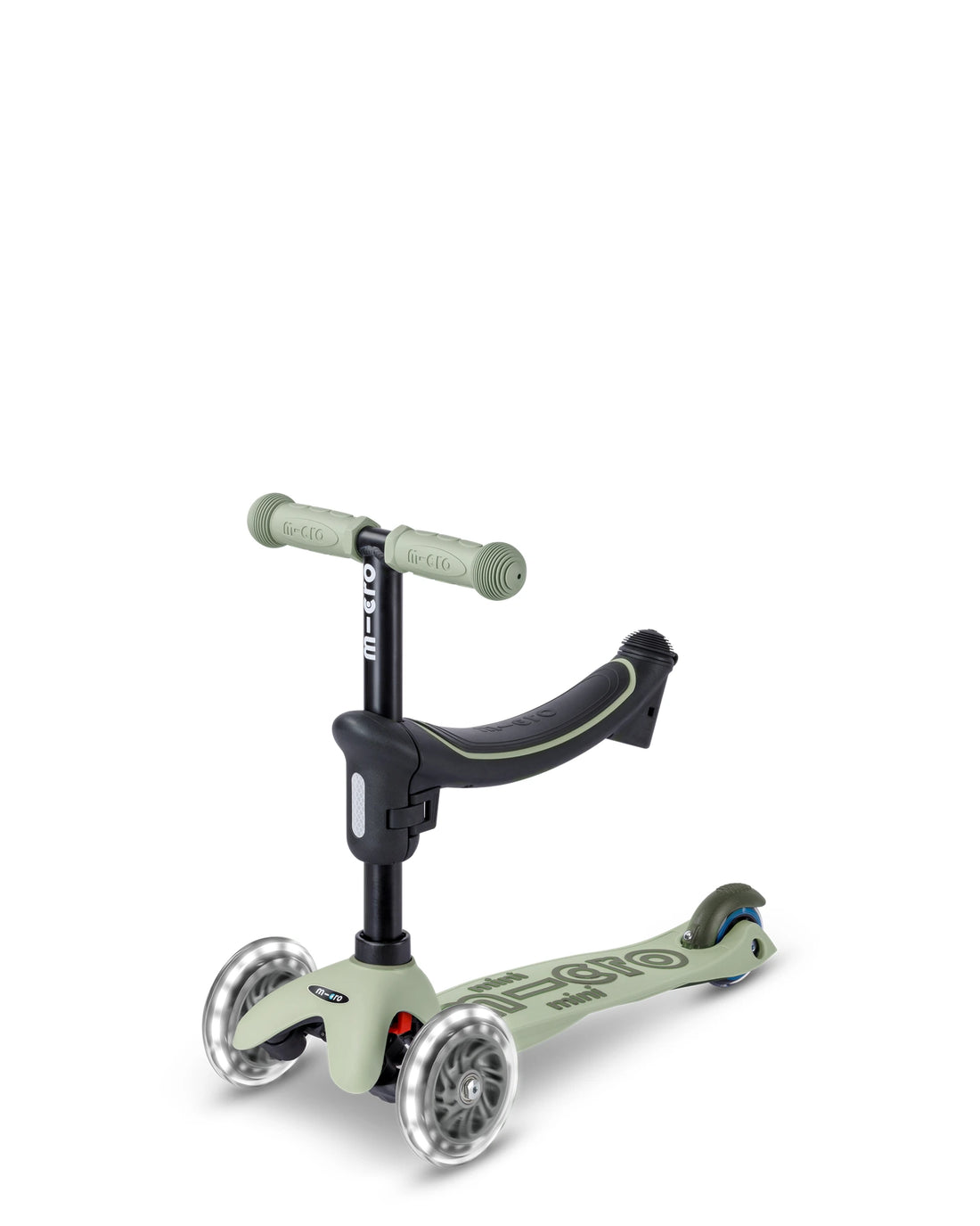 Micro Mini Deluxe 6-in-1 Rock & Go LED Scooter - Olive Sage