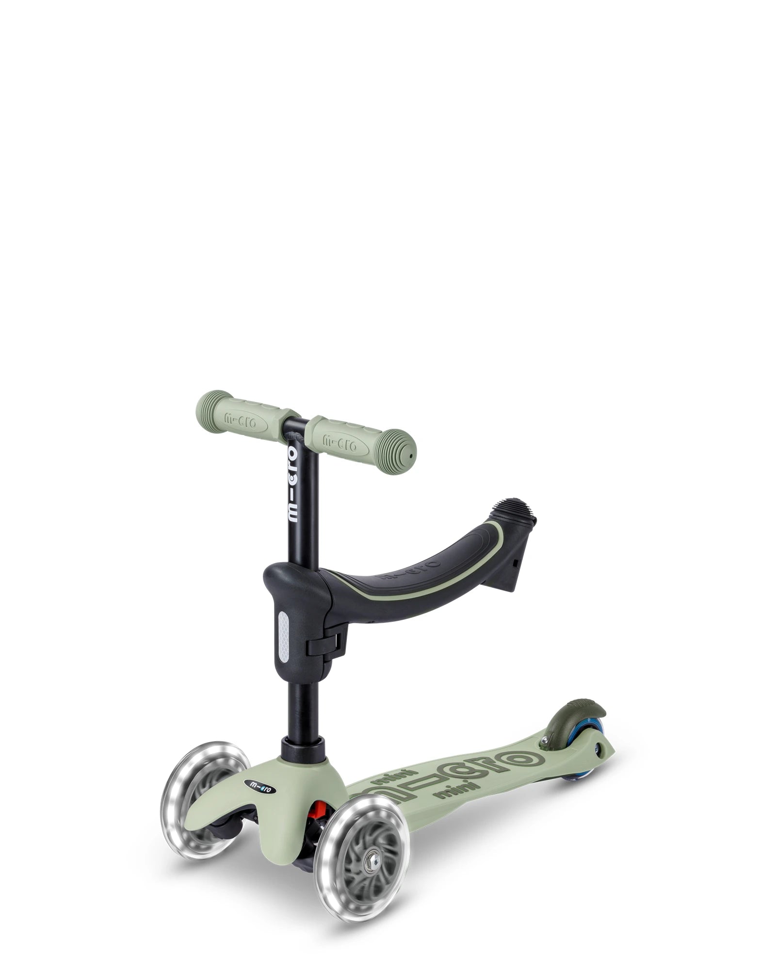 Micro Mini Deluxe 6-in-1 Rock & Go LED Scooter - Olive Sage