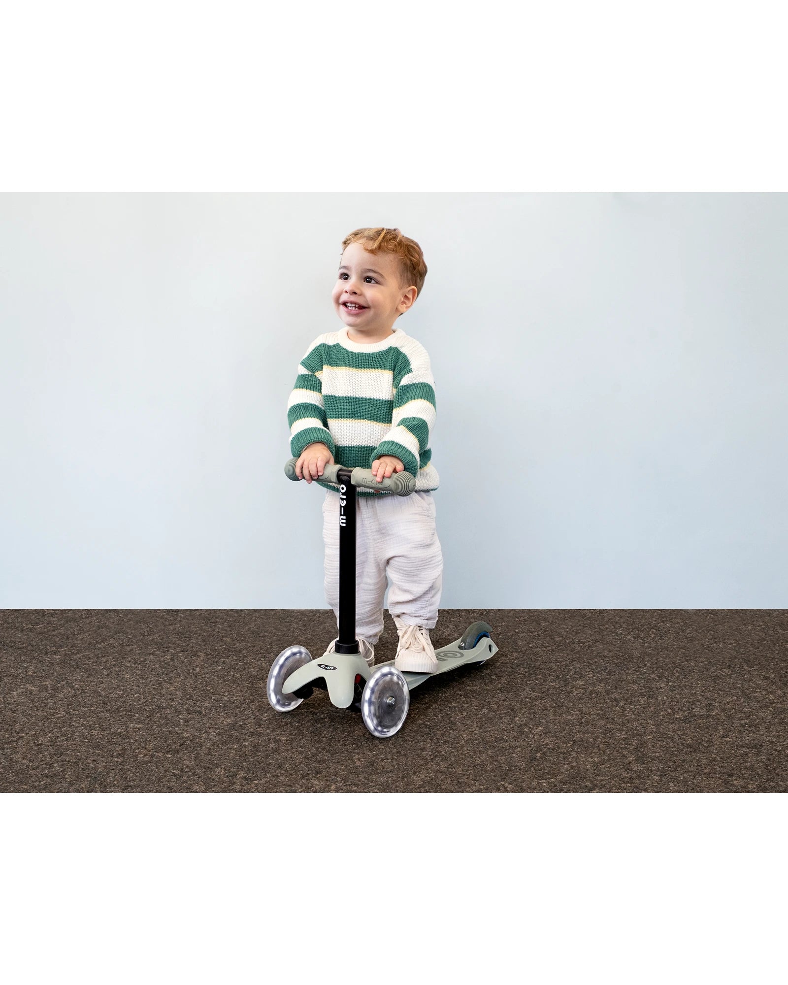 Micro Mini Deluxe 6-in-1 Rock & Go LED Scooter - Olive Sage