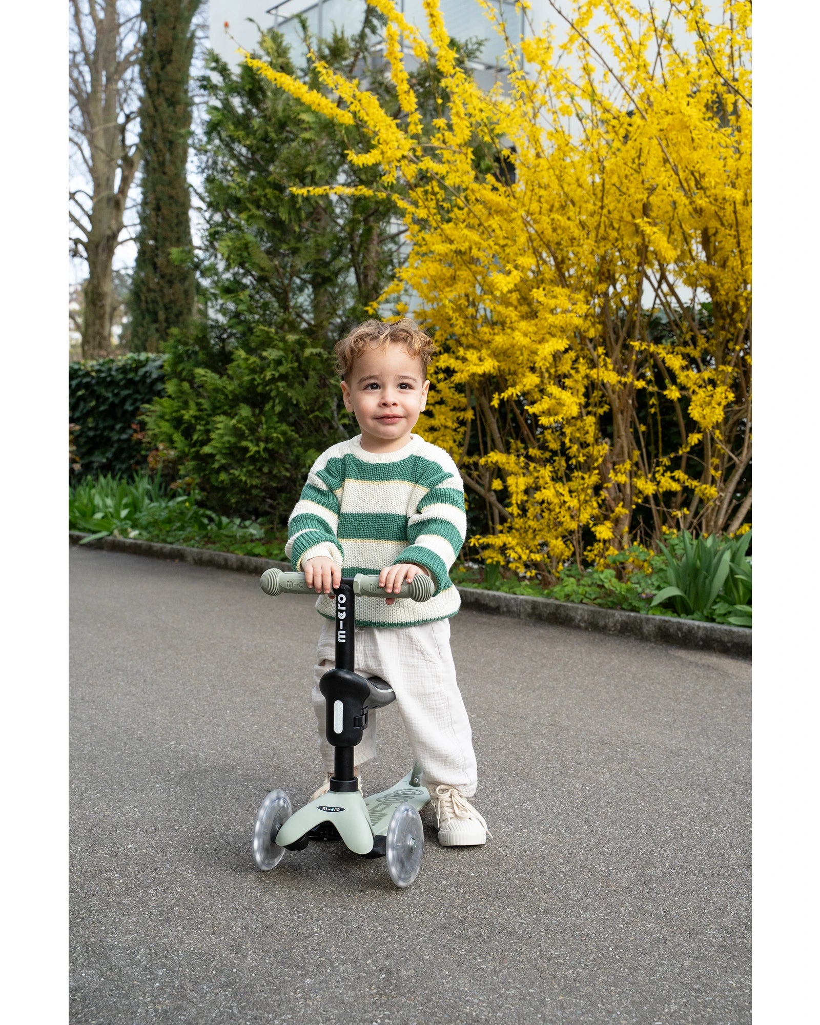 Micro Mini Deluxe 6-in-1 Rock & Go LED Scooter - Olive Sage